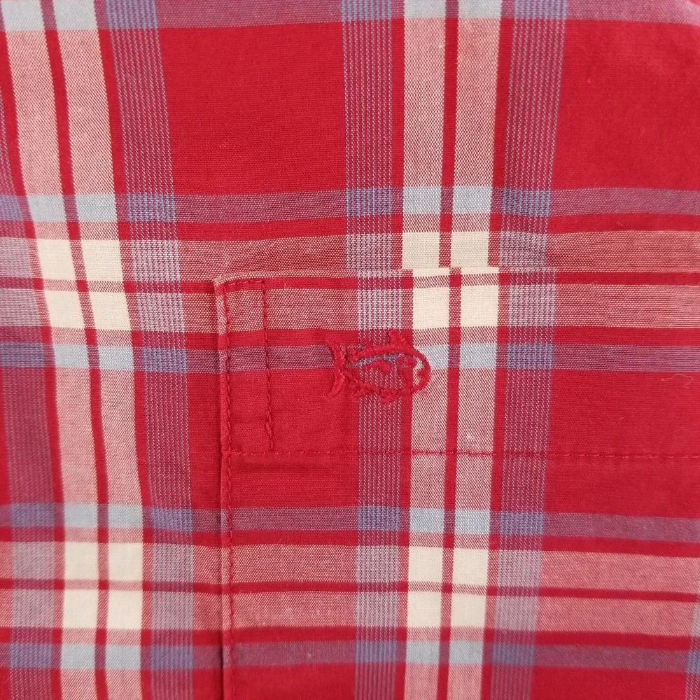 Southern Tide Shirt Mens Large Red Plaid Stretch Sport Classic Fit Button Down